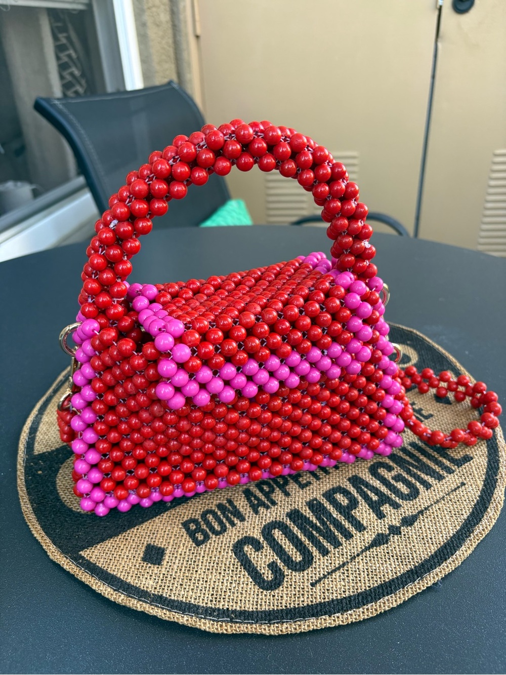 Kate Spade for Target Beaded Mini Top-Handle Bag in Red and Pink